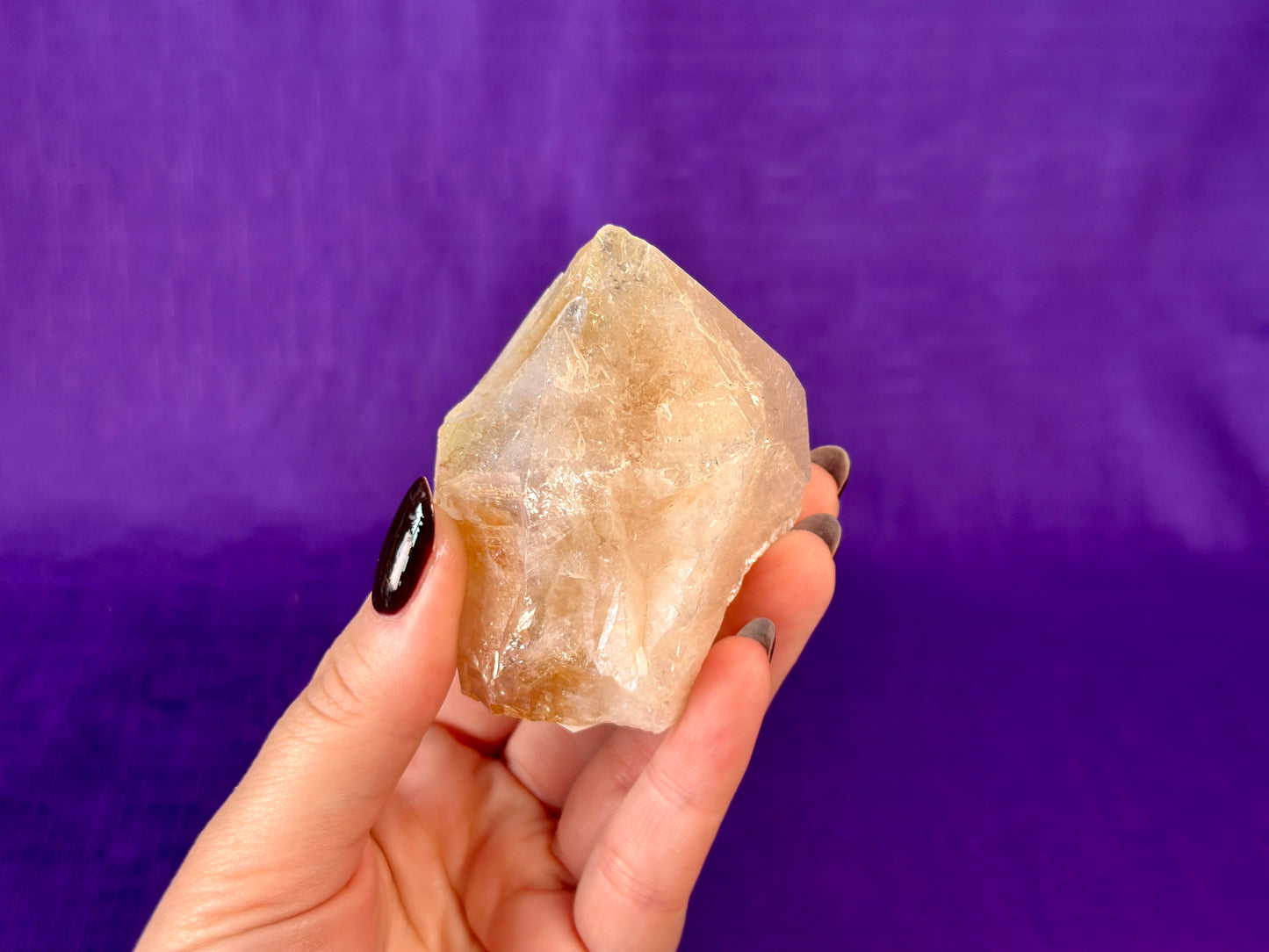 Aura Citrine Top Polished Rough Point — Semi-Raw Standing Angel Aura Citrine | Money & Success Stone
