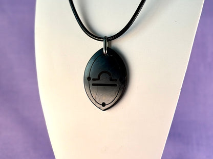 ASTROLOGY SHUNGITE PENDANTS! - EMF Protection - Hand Cut Genuine Natural Shungite Pendant High Quality Black Lustrous Gemstone from Russia