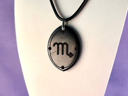 ASTROLOGY SHUNGITE PENDANTS! - EMF Protection - Hand Cut Genuine Natural Shungite Pendant High Quality Black Lustrous Gemstone from Russia