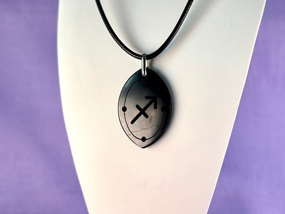 ASTROLOGY SHUNGITE PENDANTS! - EMF Protection - Hand Cut Genuine Natural Shungite Pendant High Quality Black Lustrous Gemstone from Russia