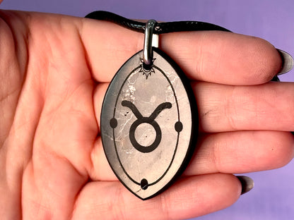 ASTROLOGY SHUNGITE PENDANTS! - EMF Protection - Hand Cut Genuine Natural Shungite Pendant High Quality Black Lustrous Gemstone from Russia