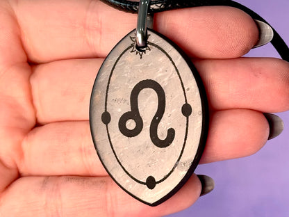 ASTROLOGY SHUNGITE PENDANTS! - EMF Protection - Hand Cut Genuine Natural Shungite Pendant High Quality Black Lustrous Gemstone from Russia