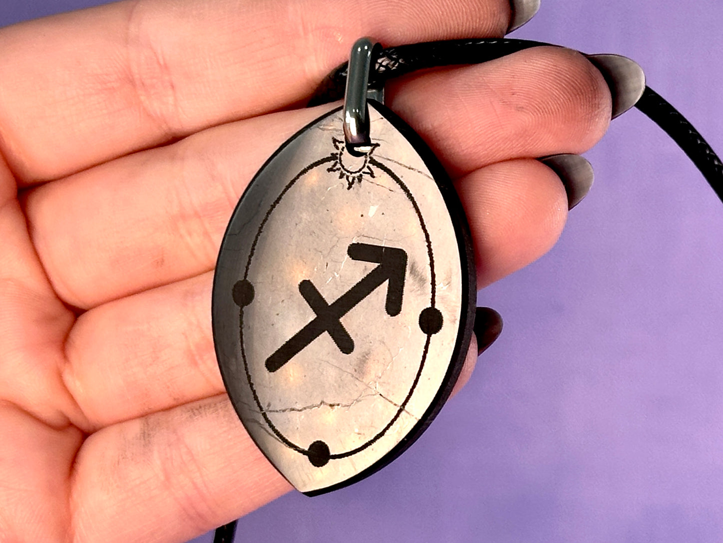 ASTROLOGY SHUNGITE PENDANTS! - EMF Protection - Hand Cut Genuine Natural Shungite Pendant High Quality Black Lustrous Gemstone from Russia