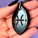 ASTROLOGY SHUNGITE PENDANTS! - EMF Protection - Hand Cut Genuine Natural Shungite Pendant High Quality Black Lustrous Gemstone from Russia