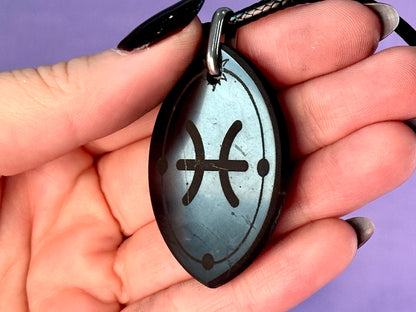 ASTROLOGY SHUNGITE PENDANTS! - EMF Protection - Hand Cut Genuine Natural Shungite Pendant High Quality Black Lustrous Gemstone from Russia