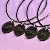 ASTROLOGY SHUNGITE PENDANTS! - EMF Protection - Hand Cut Genuine Natural Shungite Pendant High Quality Black Lustrous Gemstone from Russia