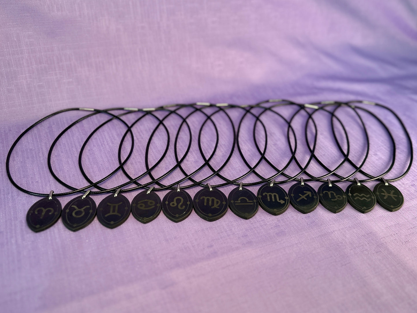 ASTROLOGY SHUNGITE PENDANTS! - EMF Protection - Hand Cut Genuine Natural Shungite Pendant High Quality Black Lustrous Gemstone from Russia