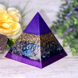 UNDERSTANDING - Beginners Series  - Orgonite Pyramid - EMF Protector - Ametrine, Sodalite and Brass Metals