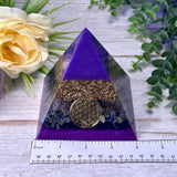 UNDERSTANDING - Beginners Series  - Orgonite Pyramid - EMF Protector - Ametrine, Sodalite and Brass Metals