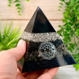 SHADOW WORK - Beginners Series  - Orgonite Pyramid - EMF Protector - Smoky Quartz, Labradorite & Aluminum Metals