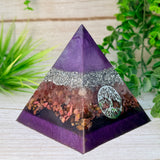 COMPASSION - Beginners Series  - Orgonite Pyramid - EMF Protector - Strawberry Quartz, Rhodonite & Aluminum Metals