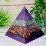 COMPASSION - Beginners Series  - Orgonite Pyramid - EMF Protector - Strawberry Quartz, Rhodonite & Aluminum Metals