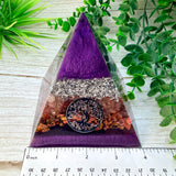COMPASSION - Beginners Series  - Orgonite Pyramid - EMF Protector - Strawberry Quartz, Rhodonite & Aluminum Metals