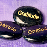 Black Obsidian "Gratitude" Palm Stone