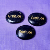Black Obsidian "Gratitude" Palm Stone