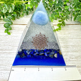 WISDOM & FREEDOM - Beginners Series  - Orgonite Pyramid - EMF Protector - Angelite, Lapis Lazuli with Aluminum Metal