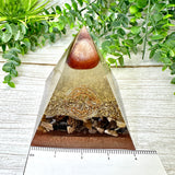 GROUNDING - Beginners Series  - Orgonite Pyramid - EMF Protector - Carnelian, Petrified Wood with Brass Metal