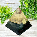 PROTECTION - Beginners Series  - Orgonite Pyramid - EMF Protector - Dragon Bloodstone, Shungite with Brass Metal
