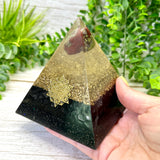 PROTECTION - Beginners Series  - Orgonite Pyramid - EMF Protector - Dragon Bloodstone, Shungite with Brass Metal
