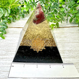 PROTECTION - Beginners Series  - Orgonite Pyramid - EMF Protector - Dragon Bloodstone, Shungite with Brass Metal