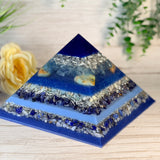 WATER - The Elementals Golden Ratio Special Edition Orgonite Pyramid - EMF Protector - Aquamarine, Chrysoprase, Amazonite, Sodalite, Lapiz Lazuli, Blue Lace Agate and Aluminum Metals