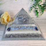 SPIRIT / ETHER - The Elementals Golden Ratio Special Edition Orgonite Pyramid - EMF Protector - Celestite, Selenite, Opalite, Rainbow Hematite, Aura Quartz, Clear Quartz and Aluminum Metals