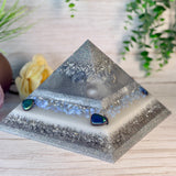 SPIRIT / ETHER - The Elementals Golden Ratio Special Edition Orgonite Pyramid - EMF Protector - Celestite, Selenite, Opalite, Rainbow Hematite, Aura Quartz, Clear Quartz and Aluminum Metals
