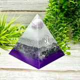SLEEP & RELAXATION - Beginners Series  - Orgonite Pyramid - EMF Protector - Lepidolite, Amethyst Crystal and Aluminum Metals