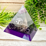 SLEEP & RELAXATION - Beginners Series  - Orgonite Pyramid - EMF Protector - Lepidolite, Amethyst Crystal and Aluminum Metals