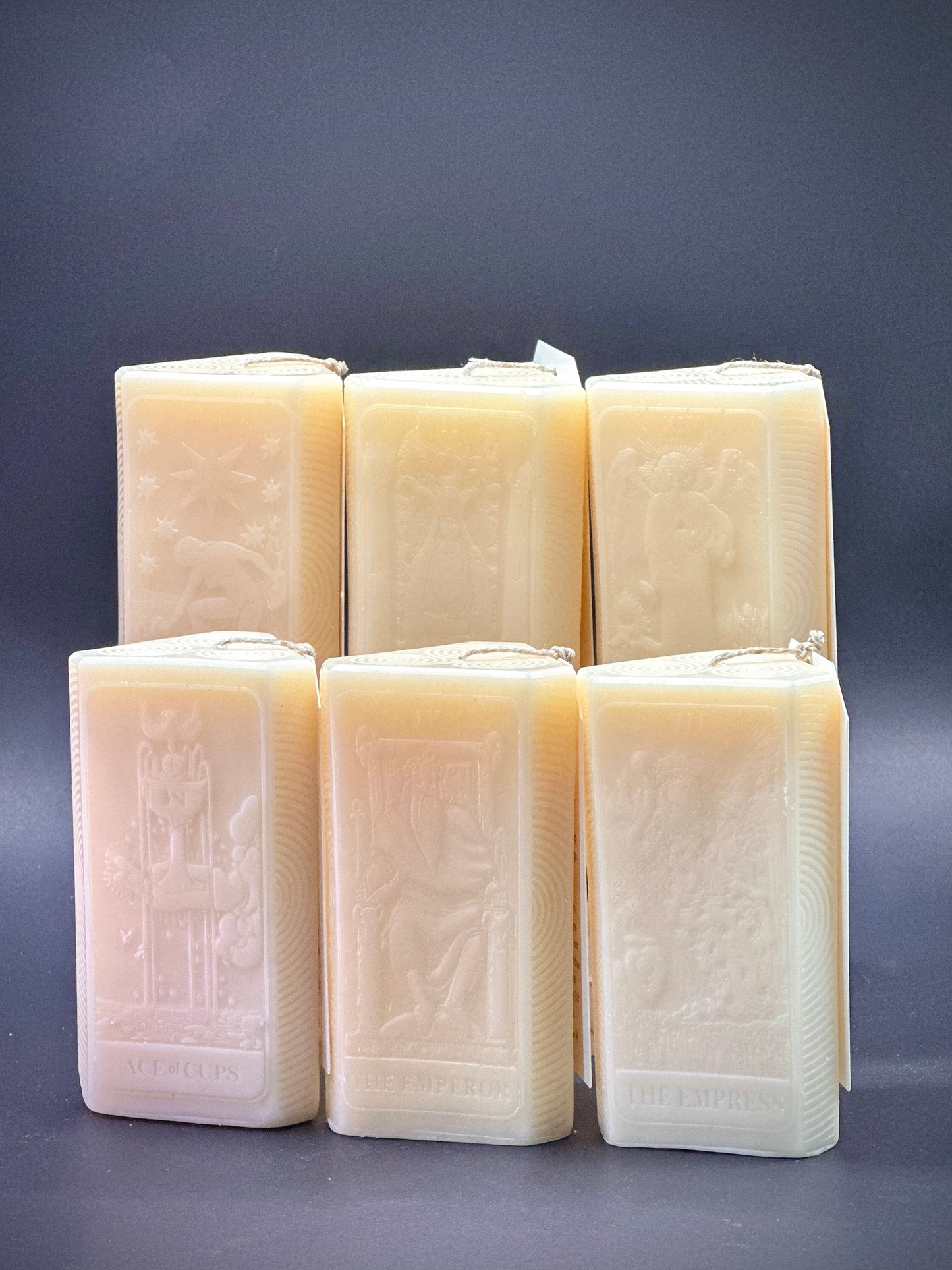 Special Edition Tarot Card Candle Set of 6 - Natural Soy Candles  by Ascension Orgonites