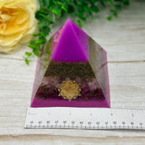 INTEGRATION - Beginners Series  - Orgonite Pyramid - EMF Protector - Rose Quartz, Ruby & Brass Metals