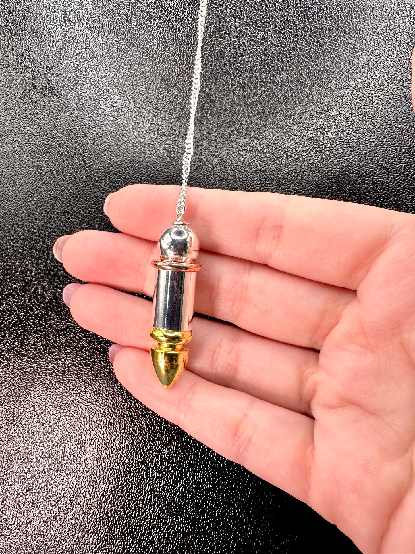 Pendulum Set - Clear Quartz and Metal Pendulum Set for Dowsing!