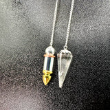 Pendulum Set - Clear Quartz and Metal Pendulum Set for Dowsing!