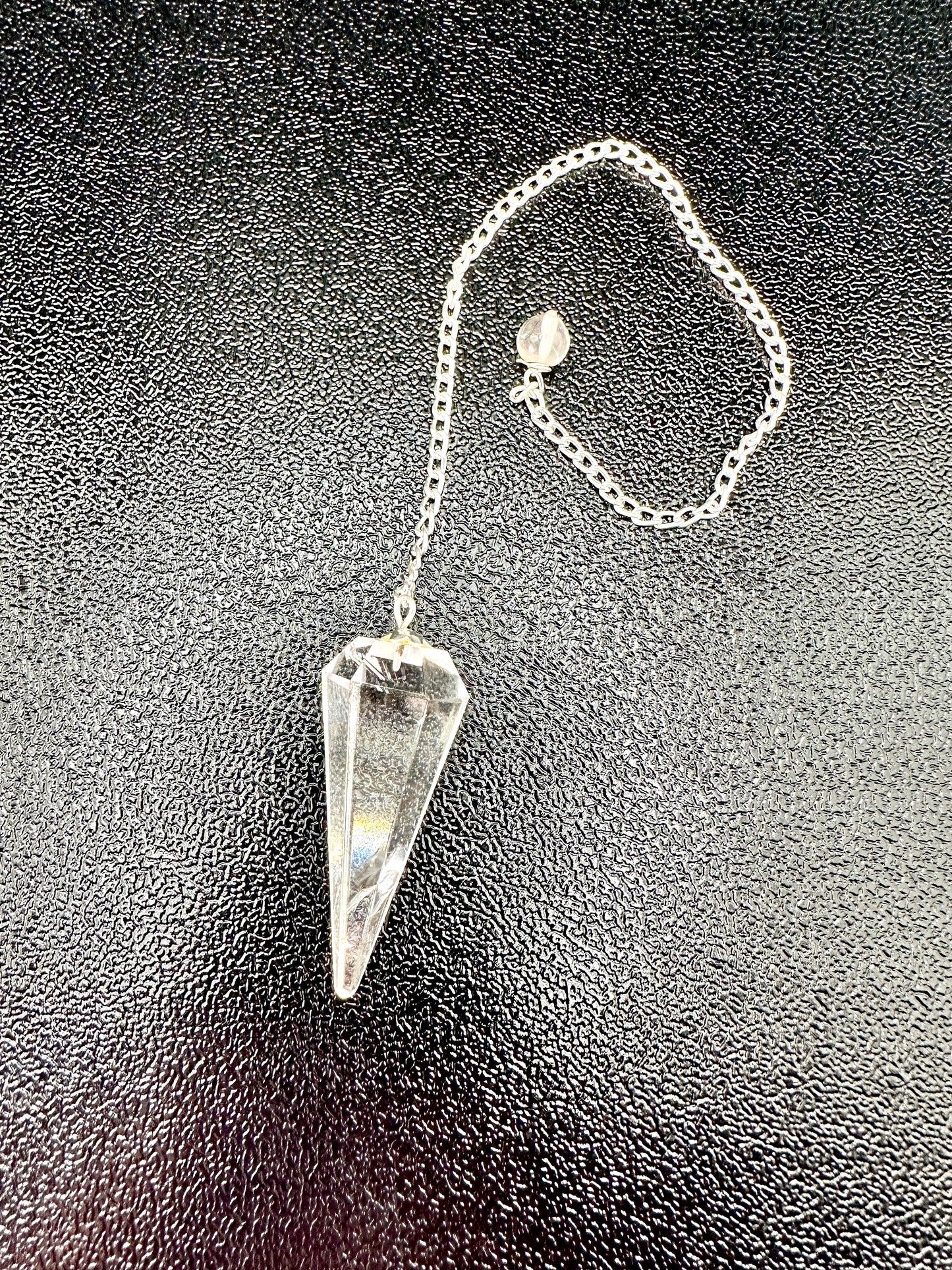 Pendulum Set - Clear Quartz and Metal Pendulum Set for Dowsing!