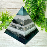 JASON - Orgonite Pyramid - EMF Protector - Black Tourmaline, Labradorite, Hematite and Aluminum Metals