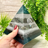 JASON - Orgonite Pyramid - EMF Protector - Black Tourmaline, Labradorite, Hematite and Aluminum Metals