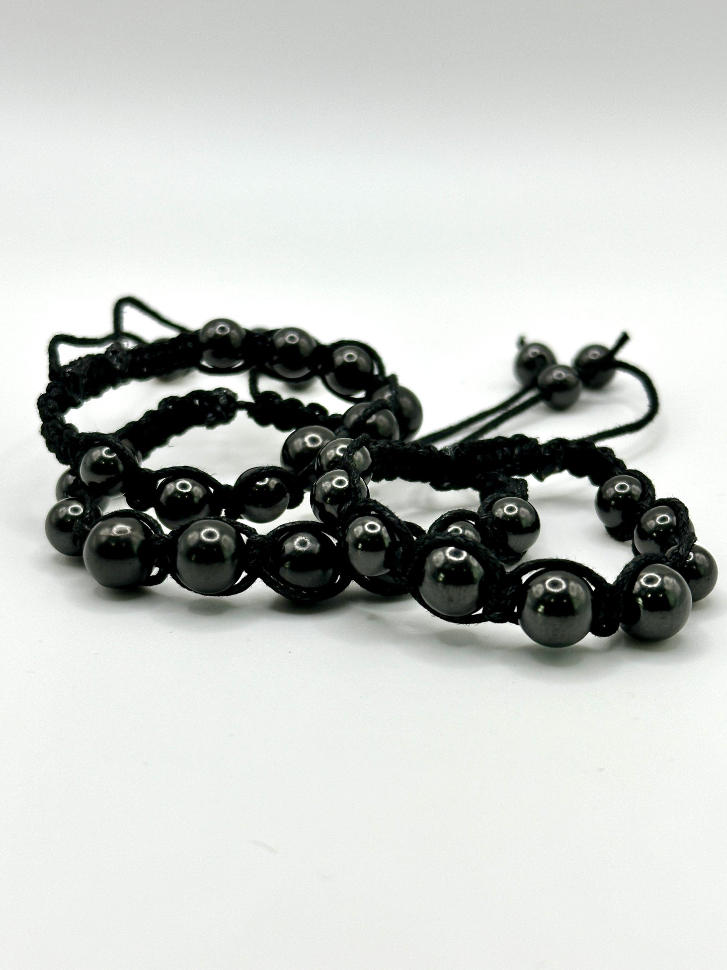 SHUNGITE MACRAME BRACELETS! - EMF Protection - Hand Cut Genuine Natural Shungite Pendant High Quality Black Lustrous Gemstone from Russia