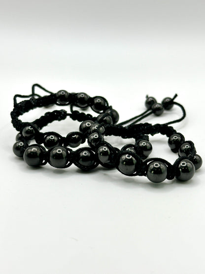 SHUNGITE MACRAME BRACELETS! - EMF Protection - Hand Cut Genuine Natural Shungite Pendant High Quality Black Lustrous Gemstone from Russia