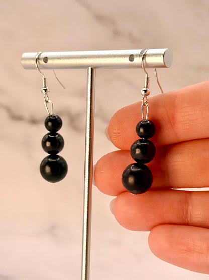 SHUNGITE EARRINGS! - EMF Protection - Hand Cut Genuine Natural Shungite Earring High Quality Black Lustrous Gemstone from Russia