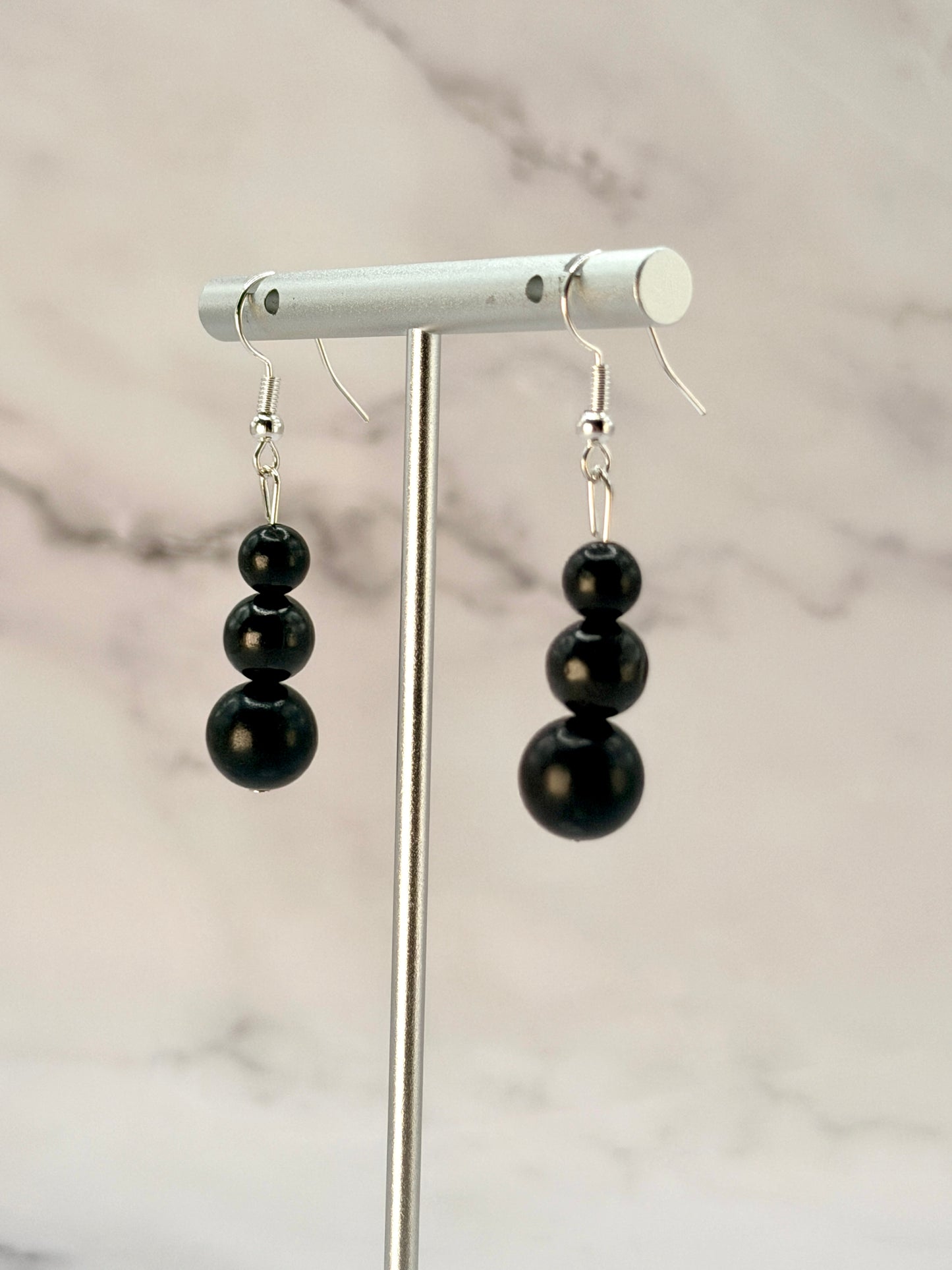SHUNGITE EARRINGS! - EMF Protection - Hand Cut Genuine Natural Shungite Earring High Quality Black Lustrous Gemstone from Russia