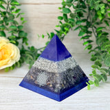 CLARITY - Beginners Series  - Orgonite Pyramid - EMF Protector - Iolite, Rainbow Fluoride & Aluminum Metals