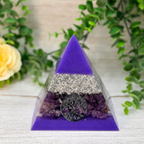 CALMING - Beginners Series  - Orgonite Pyramid - EMF Protector - Amethyst, Lepidolite & Aluminum Metals