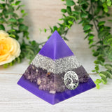 CALMING - Beginners Series  - Orgonite Pyramid - EMF Protector - Amethyst, Lepidolite & Aluminum Metals