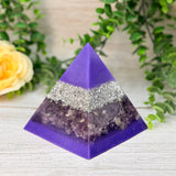 CALMING - Beginners Series  - Orgonite Pyramid - EMF Protector - Amethyst, Lepidolite & Aluminum Metals
