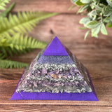 JANET - Violet Flame Golden Ratio Special Edition Pyramid! - EMF Protector - Charoite, Lepidolite and Iolite with Aluminum Metals