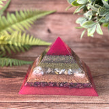 VALERIA - Violet Flame Golden Ratio Special Edition Pyramid! - EMF Protector - Botswana Agate, Rhodonite and Ruby with Copper and Brass Metals