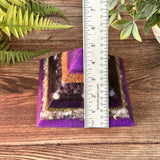 DAPHNE - Violet Flame Golden Ratio Special Edition Pyramid! - EMF Protector - Amethyst, Purple Opal, Kunzite & Morganite with Copper and Brass Metals