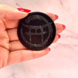 BEYOND MYSTIC SPECIAL EDITION SHUNGITE ROUND PHONE PLATES! - EMF Protection - Hand Cut Genuine Natural Shungite Phone Plate High Quality Black Lustrous Gemstone from Russia