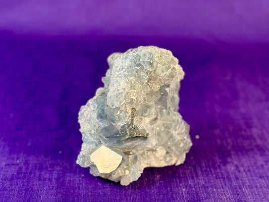 Celestite Polished Cluster, Celestite Geode Free Shape w. Druse, Standing Celestite Healing Crystal