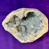 Celestite Polished Cluster, Celestite Geode Free Shape w. Druse, Standing Celestite Healing Crystal